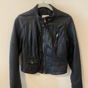 Abercrombie & Fitch Faux Leather Motorcycle Jacket - WOMENS - Medium
